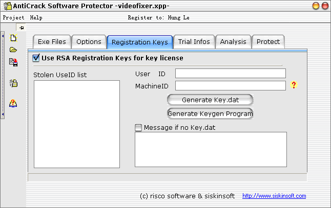AntiCrack Software Protector Basic Screenshot